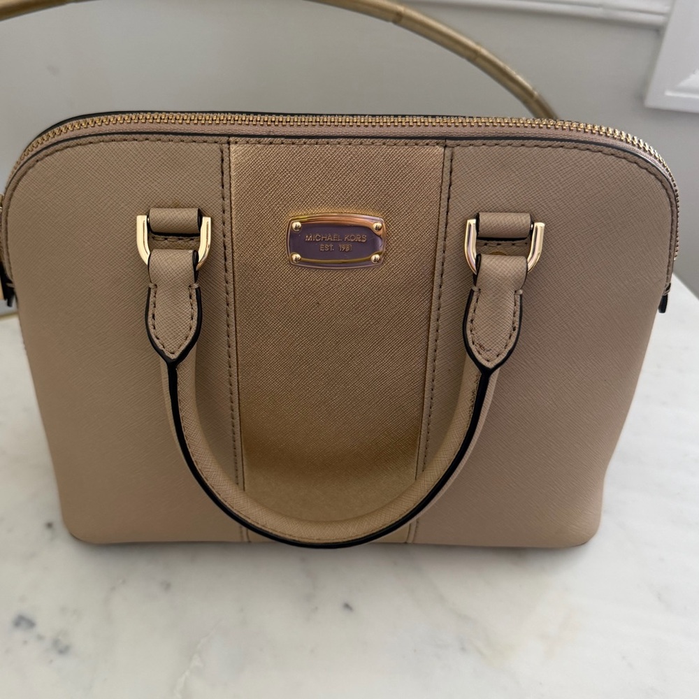 Michael Kors Cindy Dome Leather Satchel